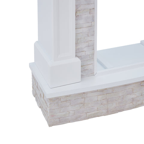 Image of Media fireplace w/ faux stone surround Image 10