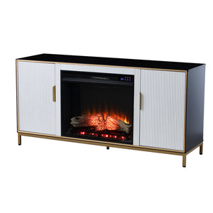 Modern electric fireplace w/ media storage Image 4