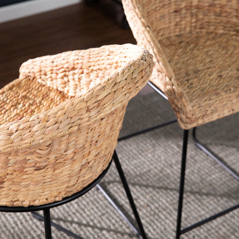 Image of Pair of water hyacinth counter stools Image 3