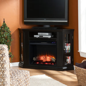 Electric fireplace curio cabinet w/ corner convenient functionality Image 3