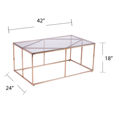 Image of Modern coffee table w/ glass top Image 8