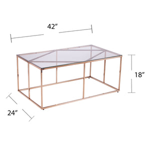 Nicholance Contemporary Glass-Top Cocktail Table