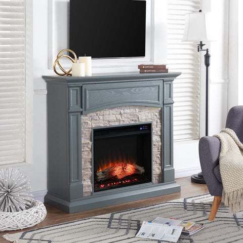 Image of Seneca Electric Media Touch Screen Fireplace - Gray