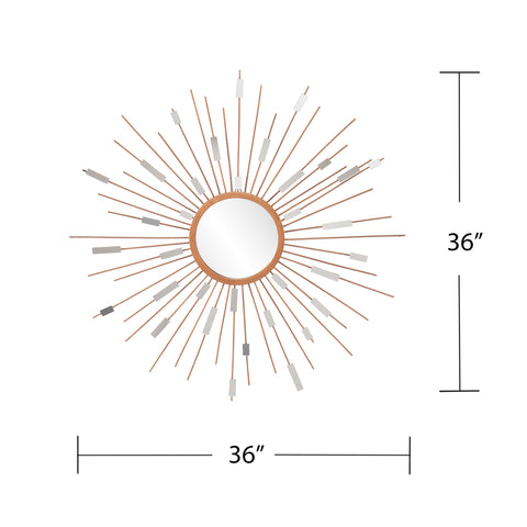 Image of Rectangular mirrors on spindles radiate around central mirror Image 5