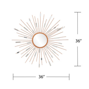 Rectangular mirrors on spindles radiate around central mirror Image 5