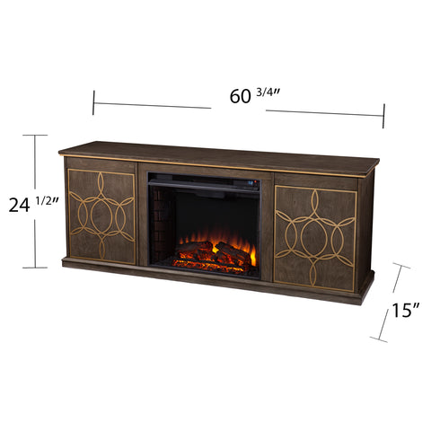 Image of Low-profile media console w/ electric fireplace Image 7