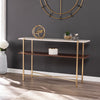 Two-tier sofa table w/ faux travertine marble top Image 1