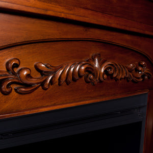 Handsome bookcase fireplace w/ striking woodwork details Image 5