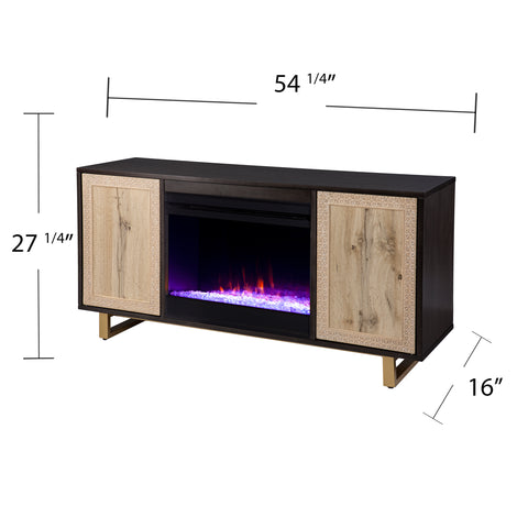 Image of Color changing electric fireplace w/ media storage Image 8