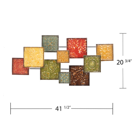 Image of Decorative wall art with multicolor squares Image 6