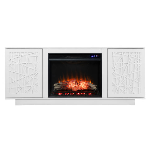 Image of Low-profile media cabinet w/ electric fireplace Image 2