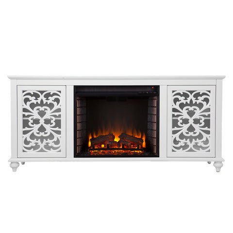 Image of Low-profile media console w/ electric fireplace Image 3