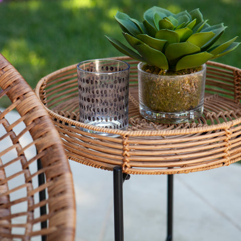 Image of 3-piece conversation set with 2 modern outdoor chairs and 1 end table Image 3