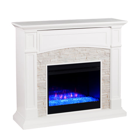 Image of Seneca Color Changing Media Fireplace – White