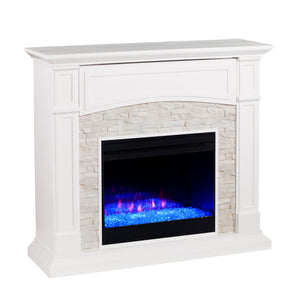 Seneca Color Changing Media Fireplace – White