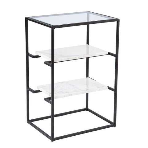 Image of Paignton Glass-Top End Table w/ Storage