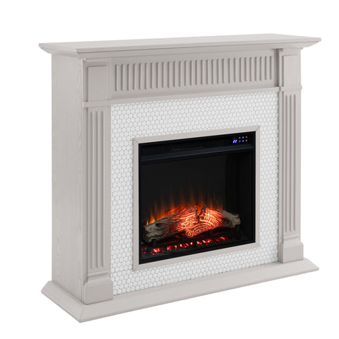 Image of Fireplace mantel w/ ceramic tile surround Image 4