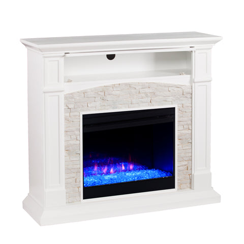 Image of Seneca Color Changing Media Fireplace – White