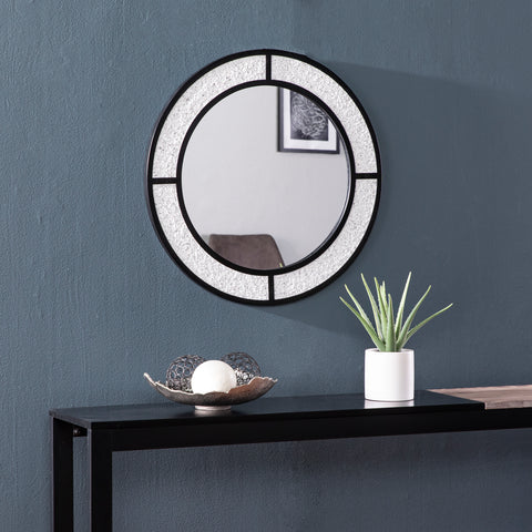 Image of Round mirror w/ faux stone frame Image 1