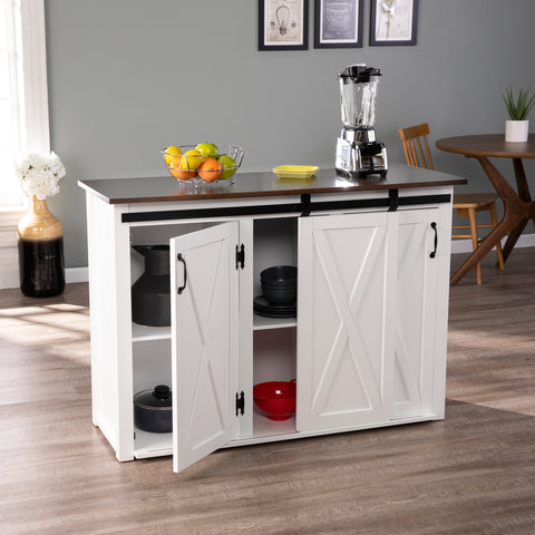 Image of Large stationary kitchen island w/ storage Image 3