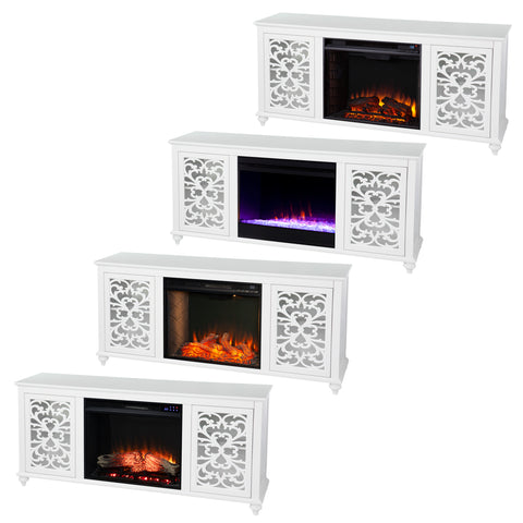 Image of Low-profile media console w/ color changing fireplace Image 8