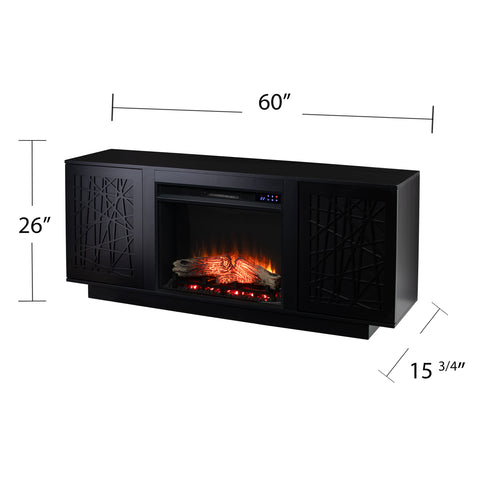 Image of Low-profile media cabinet w/ electric fireplace Image 9