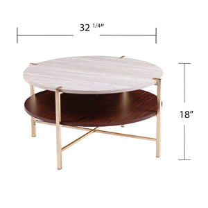 Round coffee table w/ storage Image 7