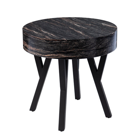 Image of Twemlow Round Faux Marble End Table