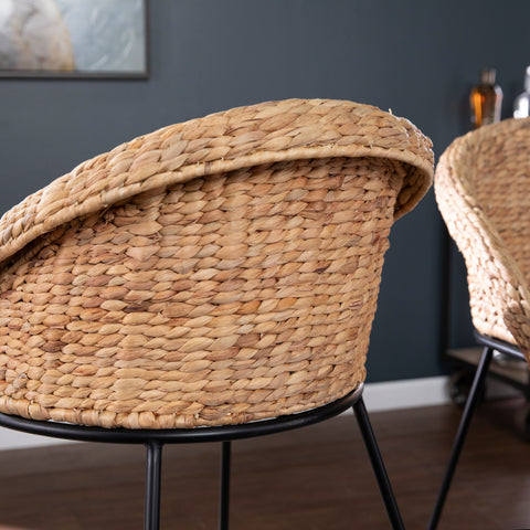 Image of Pair of water hyacinth counter stools Image 2