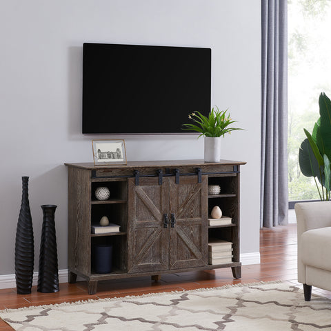 Image of Multifunctional media stand with sliding barn doors Image 1