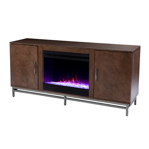 Image of Color changing fireplace w/ media storage Image 4