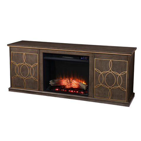 Image of Low-profile media console w/ electric fireplace Image 6