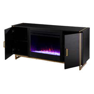 Low-profile media fireplace w/ color changing flames Image 6