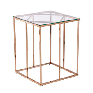 Nicholance Contemporary End Table w/ Glass Top