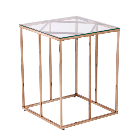 Image of Square side table w/ glass top Image 4