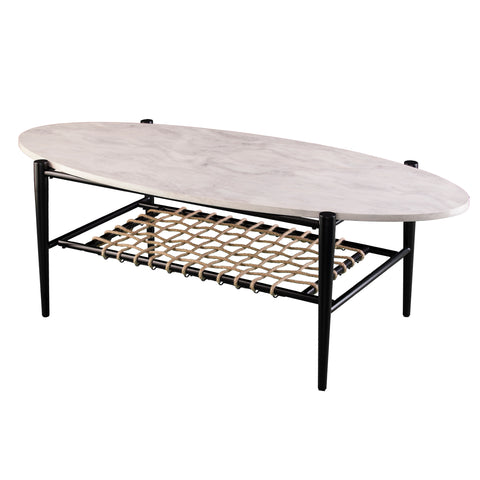 Image of Elongated oval coffee table Image 3