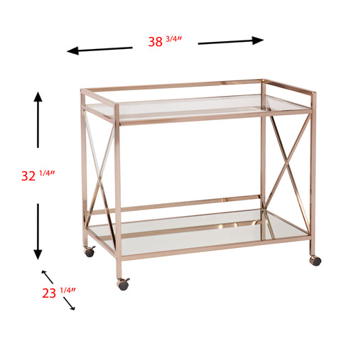 Image of Glass-top bar cart w/ wheels Image 5