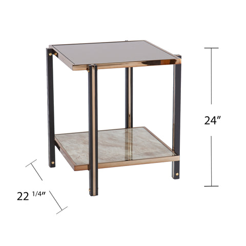 Image of End table with smoked mirror top Image 6