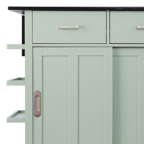 Image of Stationary kitchen island w/ drop-leaf countertop Image 9