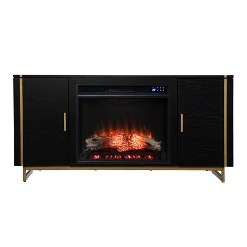 Image of Low-profile media fireplace w/ storage Image 2