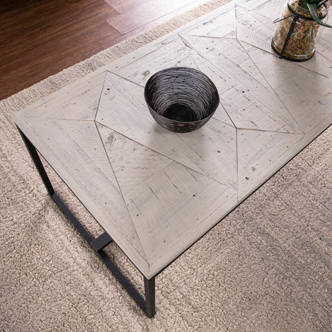 Image of Rectangular coffee table w/ reclaimed wood top Image 2