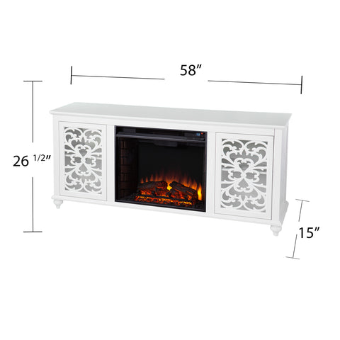 Image of Low-profile media console w/ electric fireplace Image 7