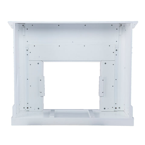 Image of Classic electric fireplace w/ modern marble surround Image 6