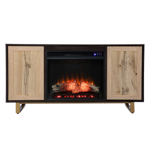 Modern electric fireplace w/ media storage Image 2