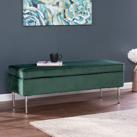 Image of Multifunctional upholstered storage bench Image 1