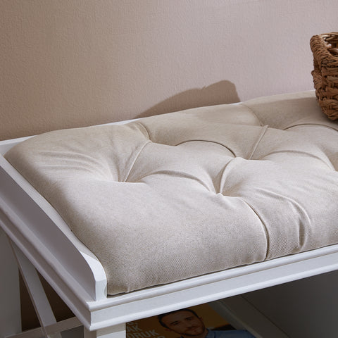 Image of Wyndcliff White Upholstered Storage Bench