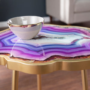 Purple faux agate accent table Image 2