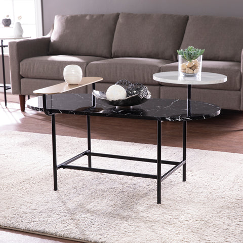 Image of Oval coffee table with display storage Image 1