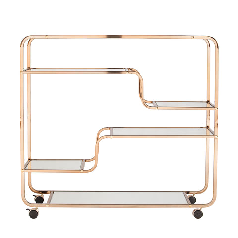 Image of Maylynn Art Deco Mirrored Bar Cart