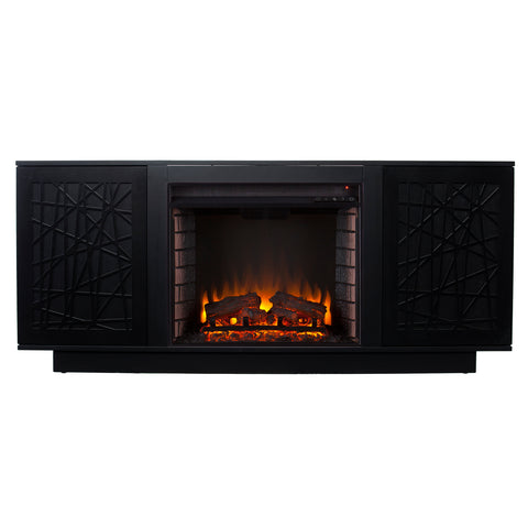 Image of Low-profile media cabinet w/ electric fireplace Image 4